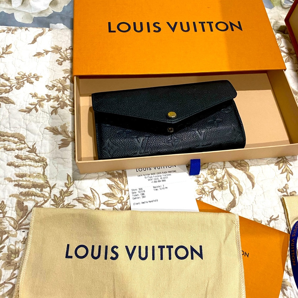 Louis Vuitton Black Sarah Empreinte Wallet